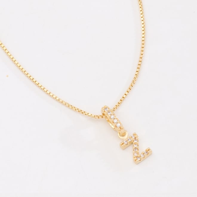 GR-01241-GARGANTILHA COM LETRA CRAVEJADA EM ZIRCÔNIAS