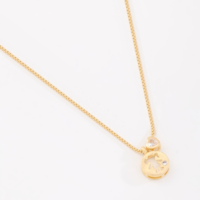 GR-01299-COLAR BANHADO A OURO 18K COM PINGENTE DE MENINA