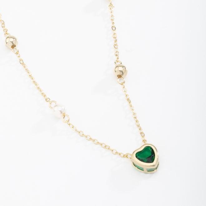 GR-01423 COLAR BANHADO A OURO 18K COM PINGENTE EM FORMATO DE CORAÇÃO