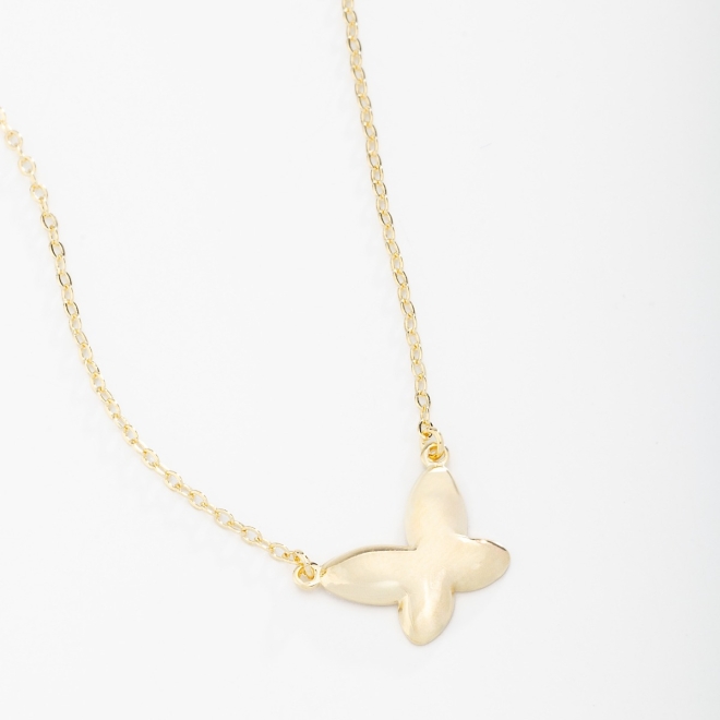 GR-01493  COLAR COM PINGENTE DE BORBOLETA