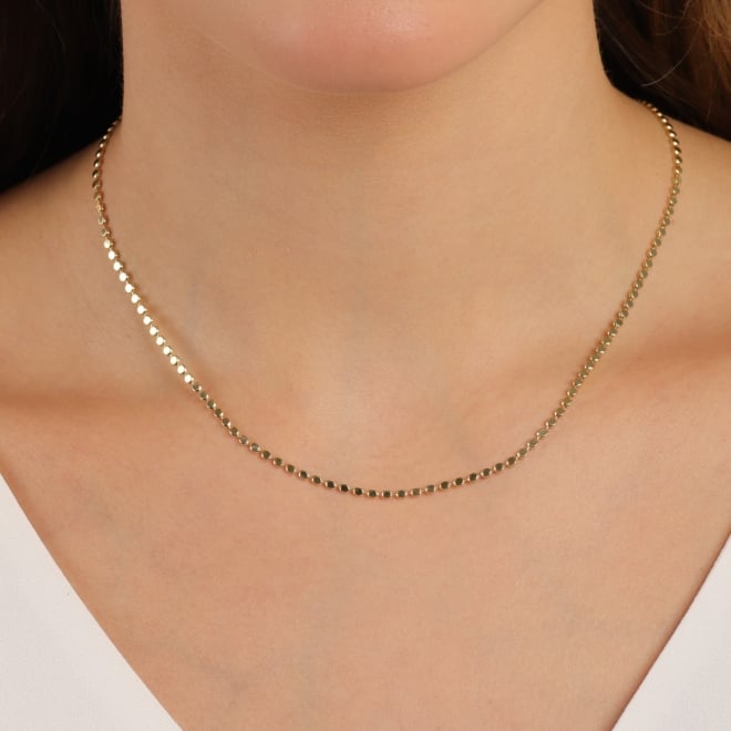 GR-01596 COLAR BANHADO A OURO 18K COM CORRENTE DE ESFERAS DELICADAS