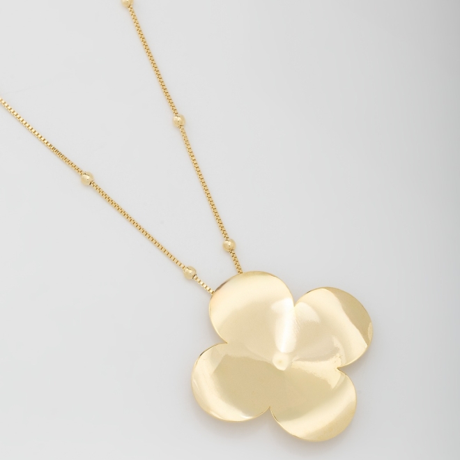 GR-01622 COLAR COM PINGENTE EM FLOR