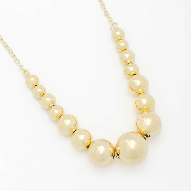 GR-01637 COLAR BANHADO A OURO 18K COM ESFERAS LISAS