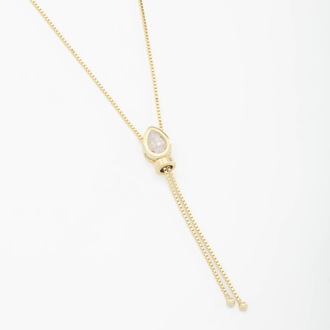 GR-01756 COLAR BANHADO A OURO 18K MODELO GRAVATINHA COM CORRENTE VENEZIANA