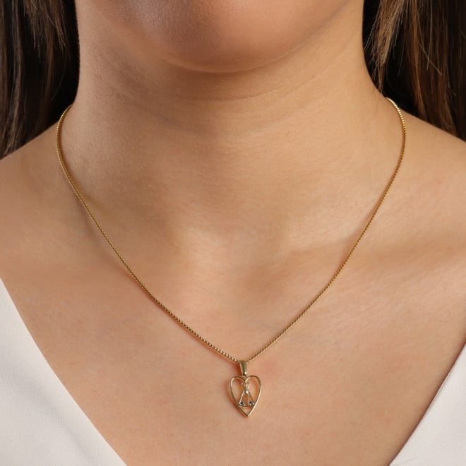GR-01960 COLAR BANHADO A OURO 18K COM CORRENTE VENEZIANA E PINGENTE DE CORAÇÃO COM NOSSA SENHORA APARECIDA