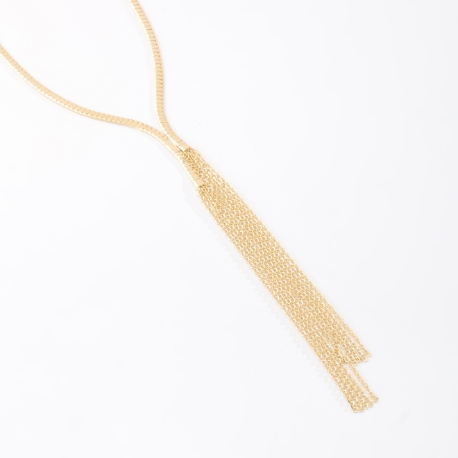GR-02152 COLAR BANHADO A OURO 18K COM PINGENTE EM FRANJAS