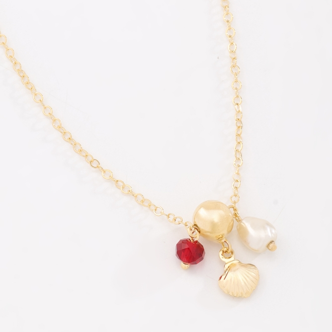 GR-02246 COLAR BANHADO A OURO 18K COM CORRENTE DELICADA E PINGENTES