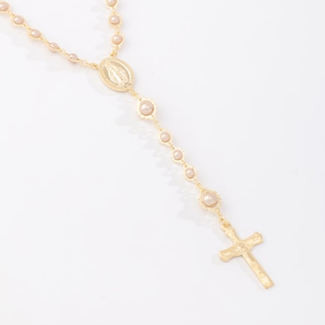 GR-02544-TERÇO NOSSA SENHORA DAS GRAÇAS COM PÉROLAS