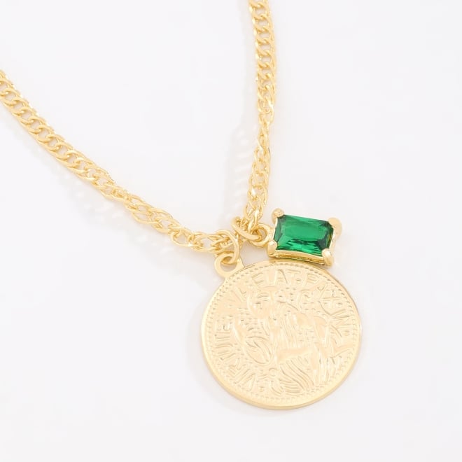 GR-02638-GARGANTILHA COM MEDALHA SÃO BENTO E ZIRCÔNIA