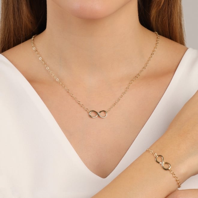 GR-03025 COLAR BANHADO A OURO 18K COM PINGENTE DE INFINITO.