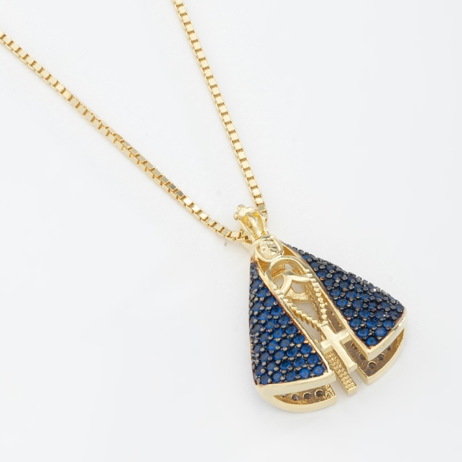 GRRN-01750 COLAR COM PINGENTE DE NOSSA SENHORA APARECIDA