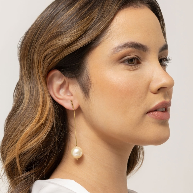 BR-02031 BRINCO BANHADO A OURO 18K COM CORRENTE DELICADA E PÉROLA
