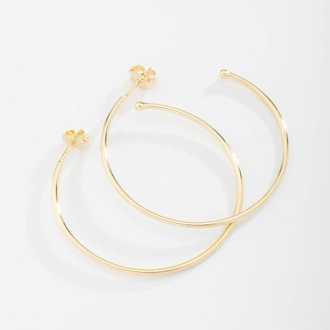KAF-0007 KIT COM 5 PARES DE BRINCOS ARGOLA BANHADOS A OURO 18K COM DESIGN LISO