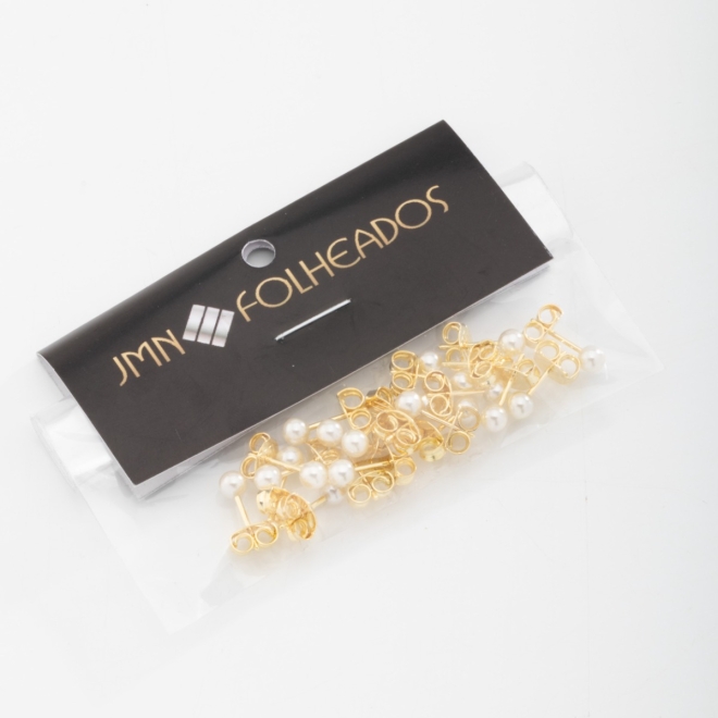 KBF-0009 KIT COM 10 PARES DE BRINCOS BANHADOS A OURO 18K COM PÉROLA DELICADA - 4 MM