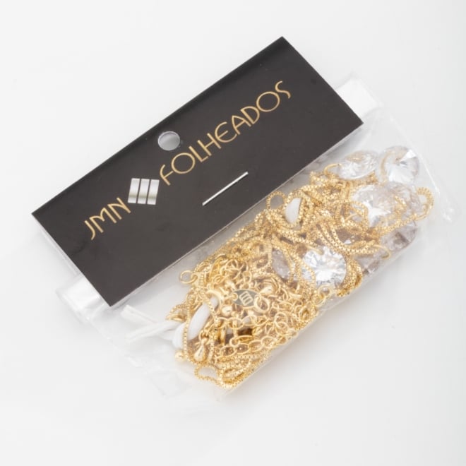 KGR-0006 KIT COM 10 COLARES BANHADOS A OURO 18K COM PINGENTE DE PONTO DE LUZ
