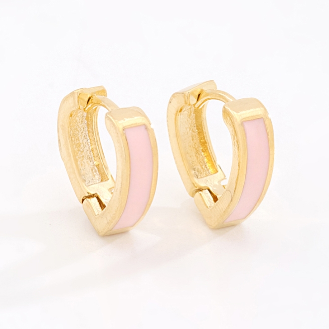 OUTAC-0301 BRINCO BANHADO A OURO 18K EM FORMATO DE ARGOLA COM DETALHE ESMALTADO