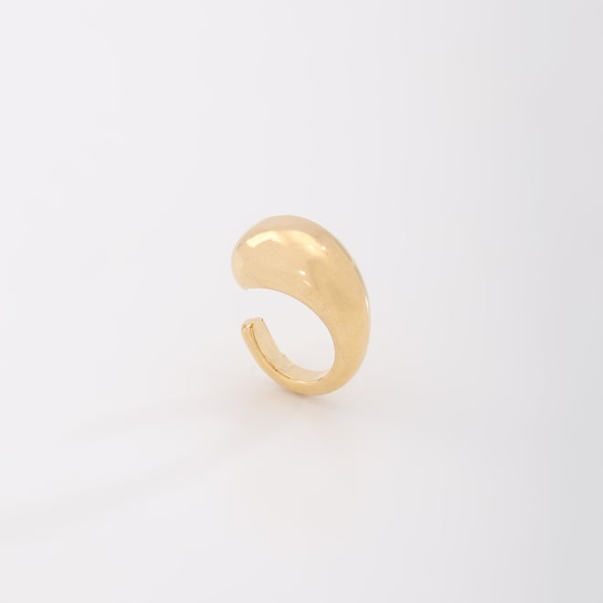 PC-00065 PIERCING BANHADO A OURO 18K COM DESIGN LISO E ORGÂNICO