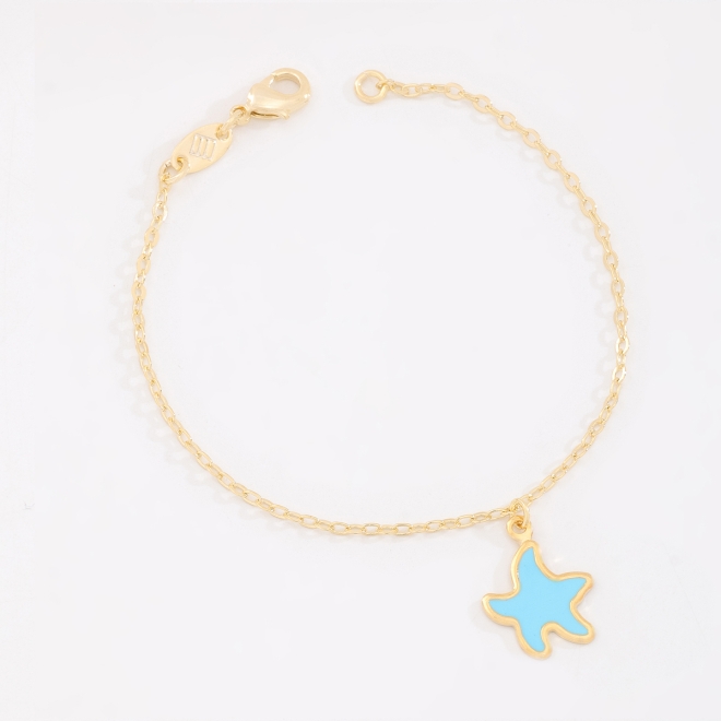 PI-00122-PULSEIRA INFANTIL COM ESTRELA-DO-MAR ESMALTADA