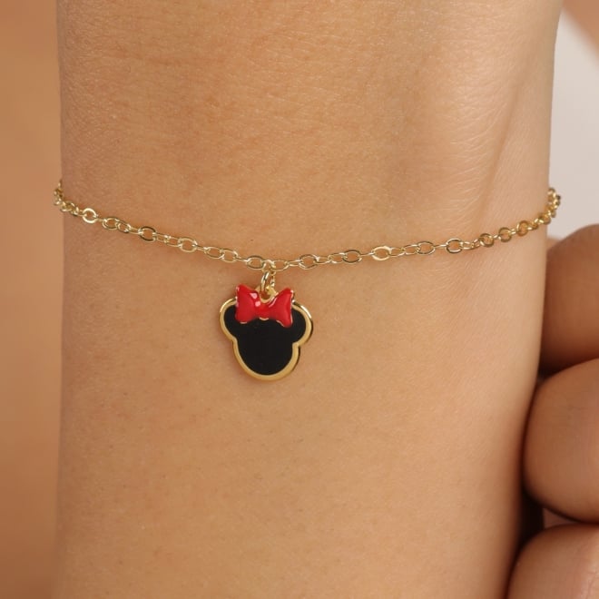 PI-00123-PULSEIRA INFANTIL COM PINGENTE DE RATINHA ESMALTADA