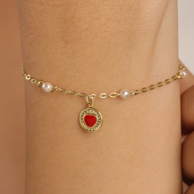 PI-00124-PULSEIRA INFANTIL COM CORAÇÃO E PÉROLAS