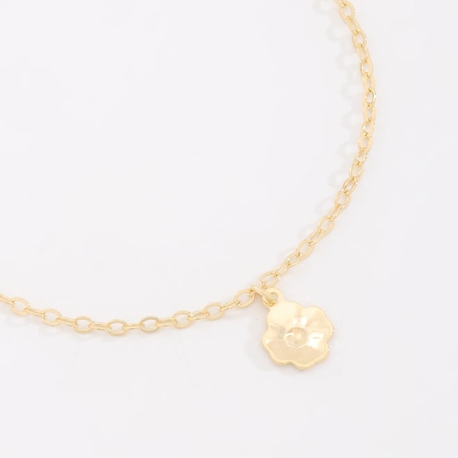PI-00125-PULSEIRA INFANTIL COM PINGENTE DE FLOR