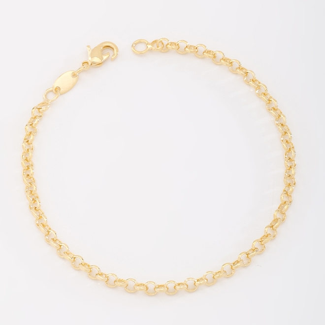 PR-0018 PULSEIRA BANHADA A OURO 18K COM DESIGN EM ELOS REDONDOS