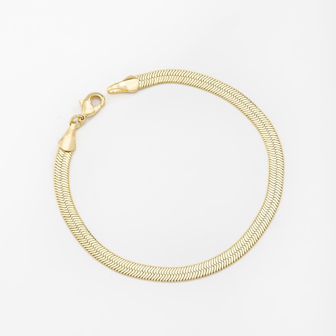 PR-0121 PULSEIRA BANHADA A OURO 18K COM CORRENTE ESTILO FITA LAMINADA
