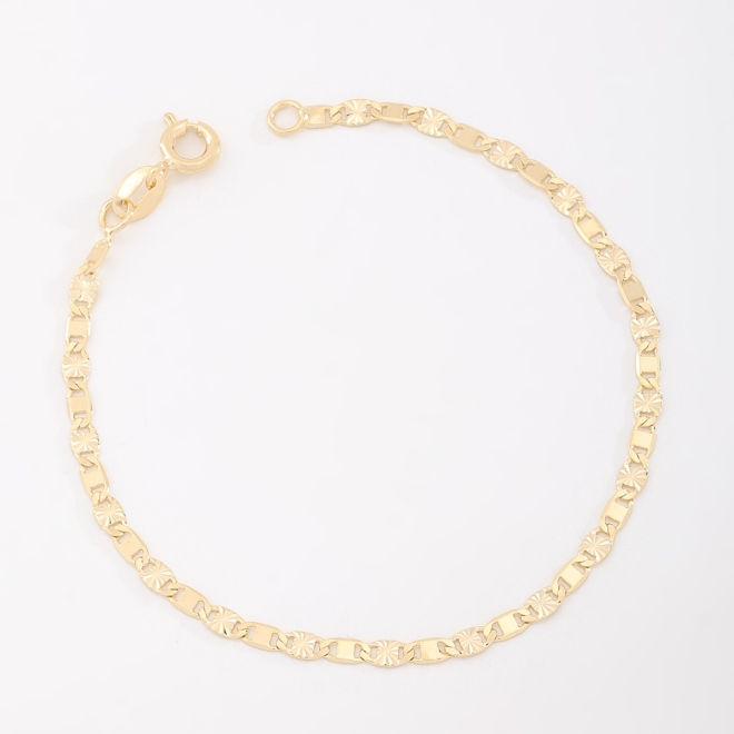 PR-0144 PULSEIRA BANHADA A OURO 18K COM MALHA PIASTRINI