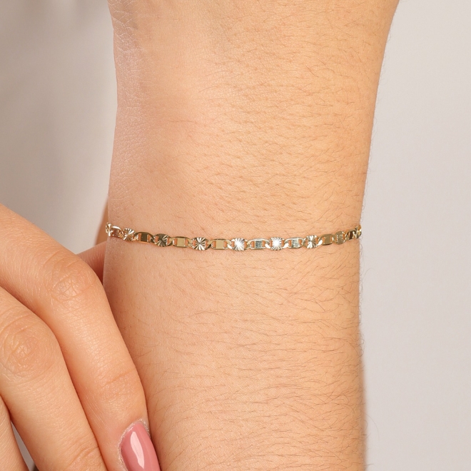 PR-0144 PULSEIRA BANHADA A OURO 18K COM MALHA PIASTRINI