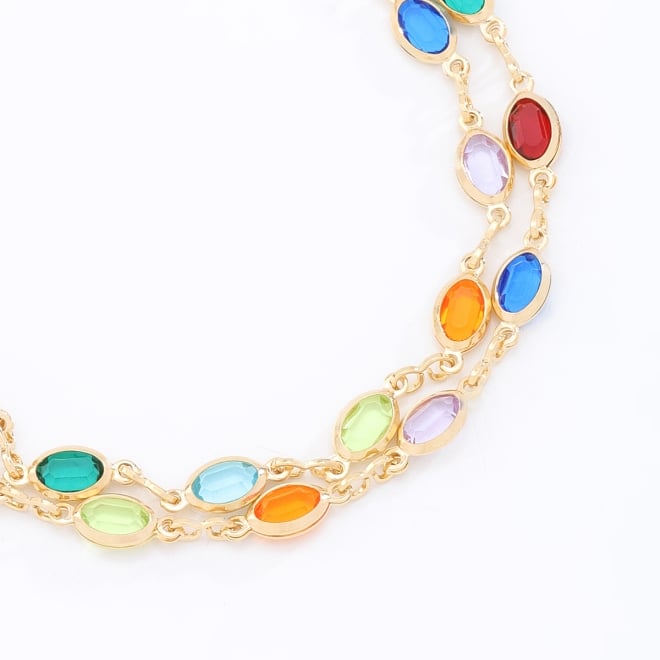 PU-00008-PULSEIRA COM CRISTAIS OVAIS COLORIDOS