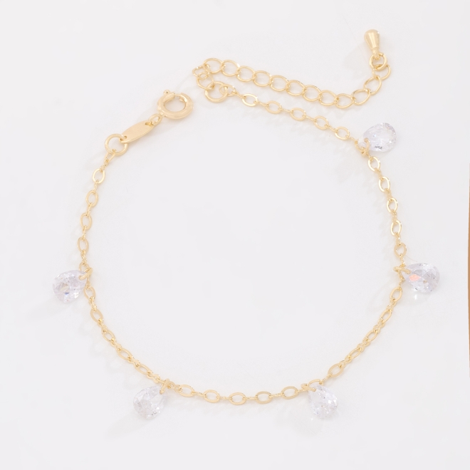 PU-00018 PULSEIRA COM PINGENTES DE PEDRA EM GOTAS