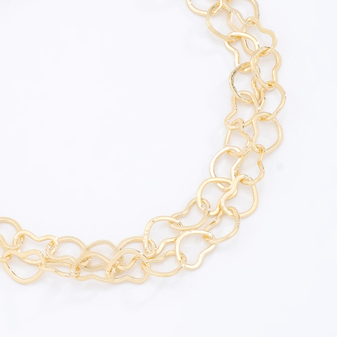 pu-00113-PULSEIRA TRIPLA COM ELOS DE CORAÇÃO
