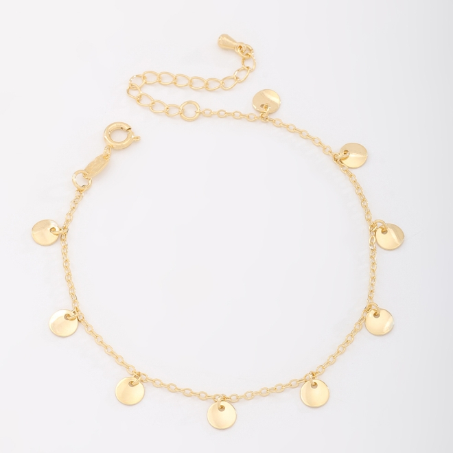 PU-00128 PULSEIRA BANHADA A OURO 18K COM MEDALHINHAS LISAS