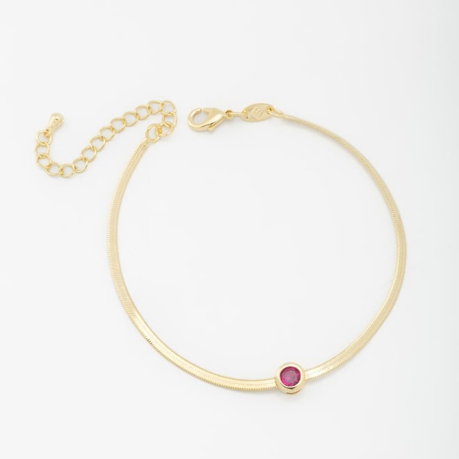 PU-00156 PULSEIRA COM PINGENTE DE ZIRCÔNIA REDONDA CENTRAL 