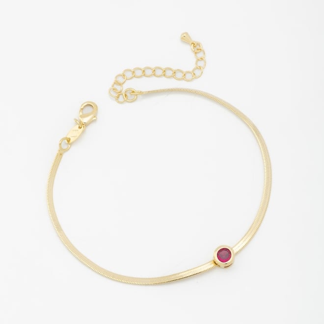 PU-00156 PULSEIRA COM PINGENTE DE ZIRCÔNIA REDONDA CENTRAL 