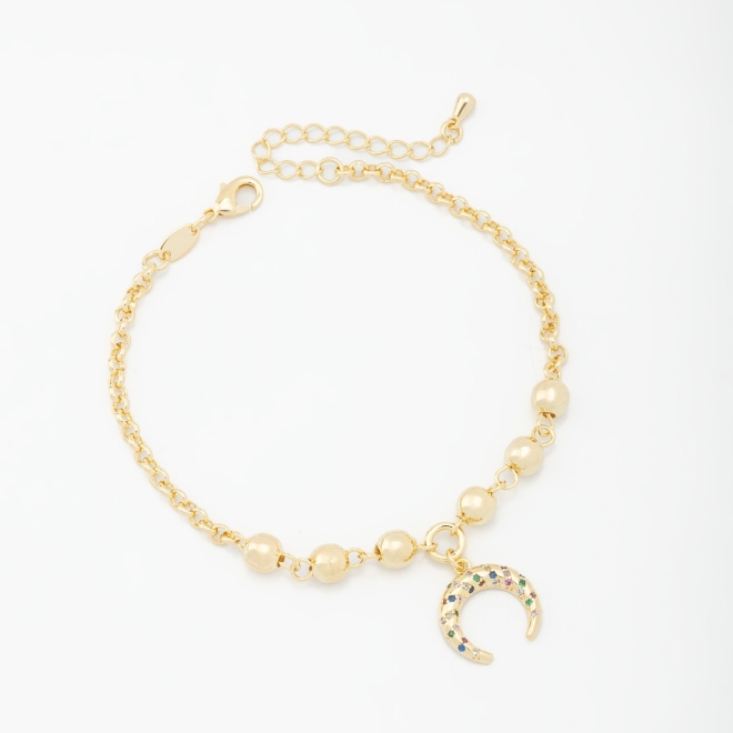 PU-00205 PULLSEIRA MEIA LUA COM ZIRCONIA COLORIDA 