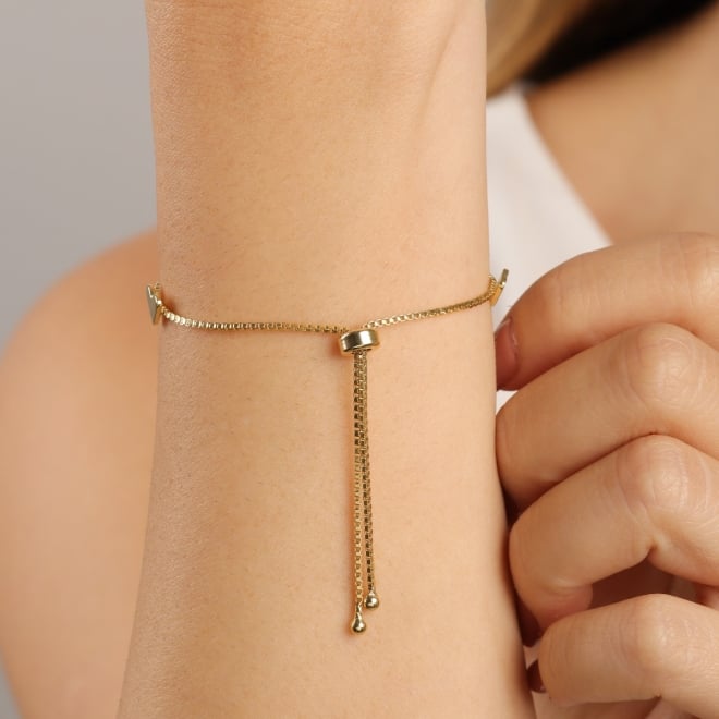 PU-00228 PULSEIRA BANHADA A OURO 18K AJUSTÁVEL E COM CORAÇÕES LISOS.