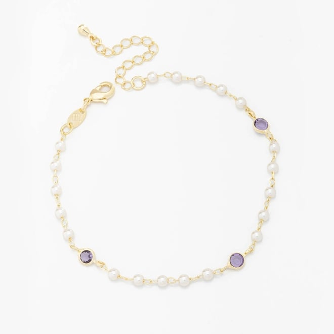 PU-00251 PULSEIRA BANHADA A OURO 18K COM PÉROLAS E CRISTAIS COLORIDOS