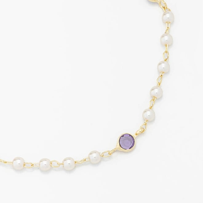PU-00251 PULSEIRA BANHADA A OURO 18K COM PÉROLAS E CRISTAIS COLORIDOS
