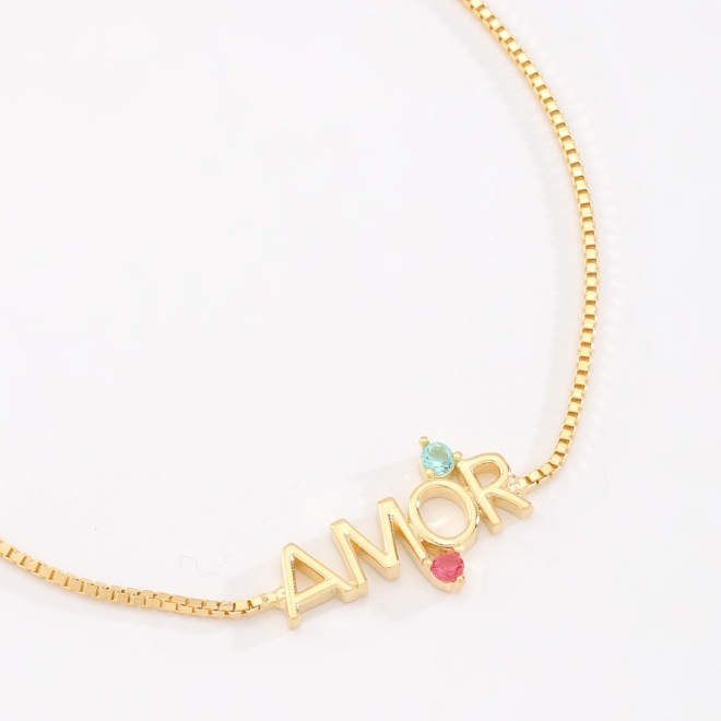 PU-00273 PULSEIRA BANHADA A OURO 18K REGULÁVEL E ESCRITA 