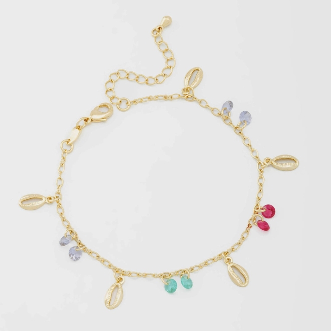 PU-00305 PULSEIRA PENDURICALHO BÚZIOS E CRISTAL LAPIDADO 