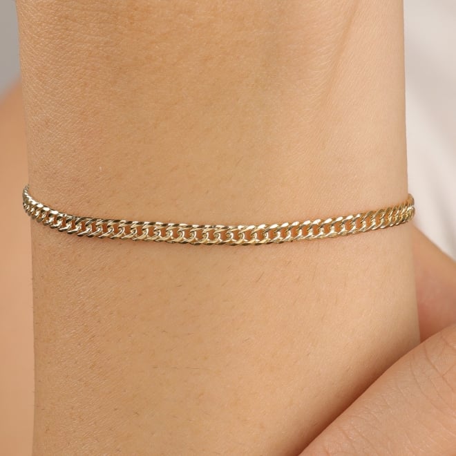 PU-00318 PULSEIRA BANHADA A OURO 18K COM DESIGN EM ELOS ENTRELAÇADOS