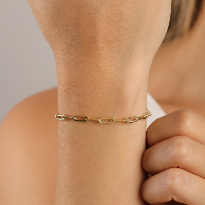 PU-00348 PULSEIRA BANHADA A OURO 18K COM ELOS CARTIER