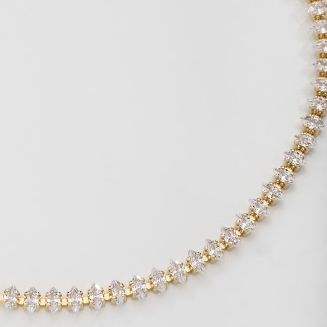 PU-00388 PULSEIRA BANHADA A OURO 18K COM DESIGN RIVIERA CRAVEJADO E FECHO REGULÁVEL