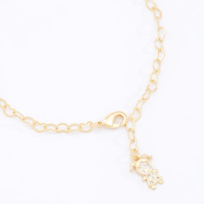 PU-00392-PULSEIRA COM ELOS DE CORAÇÃO E PINGENTE DE MENINA