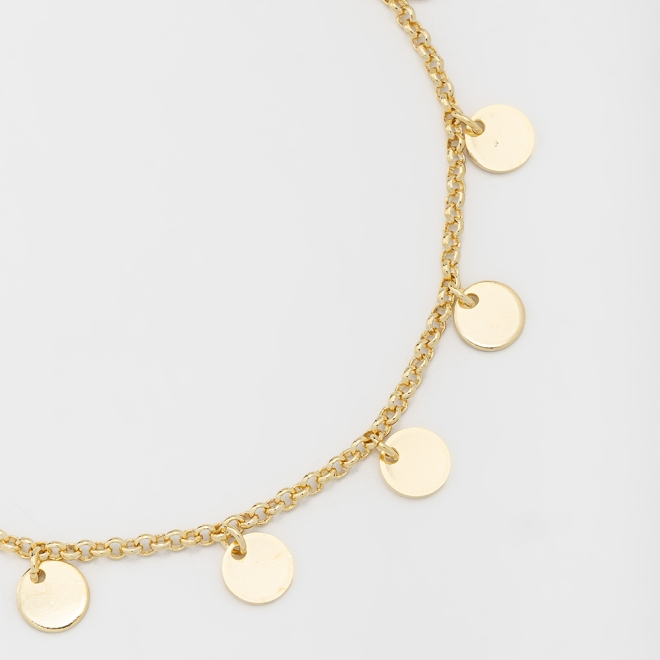 PU-00469 PULSEIRA BANHADA A OURO 18K  EM FORMATO DE MEDALHAS