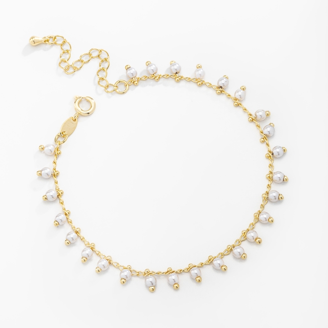 PU-00558 PULSEIRA COM DETALHES EM PÉROLAS PENDENTES