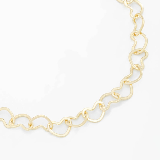 PU-00560 PULSEIRA COM ELOS EM FORMATO DE CORAÇÃO