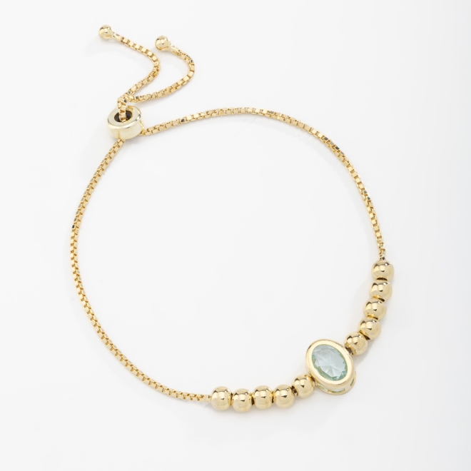 PU-00597  PULSEIRA  COM DETALHE DE ZIRCÔNIA OVAL CENTRAL