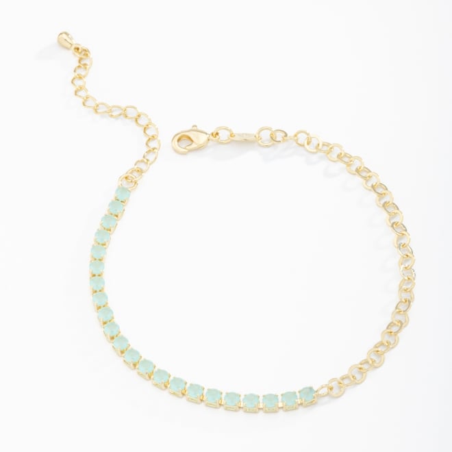 PU-00627 PULSEIRA RIVIERA COM FILEIRA DE ZIRCÔNIAS E CORRENTE EM ELOS